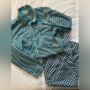 Victorias Secret teal and navy pajamas Sz S